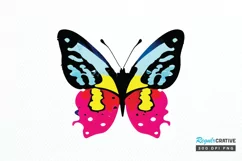 Watercolor Groovy Butterflies Sublimation PNG Product Image 1