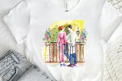 Watercolor The Bride and Groom Sublimation PNG Product Image 2