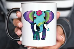 Flower Baby Elephant Sublimation PNG Clipart Product Image 3
