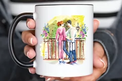 Watercolor The Bride and Groom Sublimation PNG Product Image 3