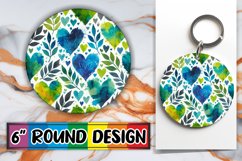 Playful Keychain Circle PNG Design, Heart Product Image 1