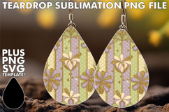 LUMINOUS Teardrop Earrings Gift PNG, Gold Flower Product Image 1