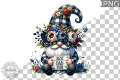 Best Dad Ever Sublimation - Father&#039;s Day Gnome Clipart PNG Product Image 1