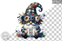 Best Dad Ever Sublimation - Father's Day Gnome Clipart PNG Product Image 1