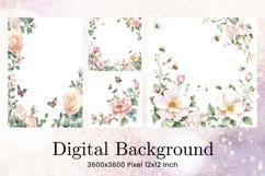 Flower Pattern Background Wallpaper Digital Paper_66 Product Image 1