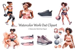 Watercolor Work out Clipart Product Image 1