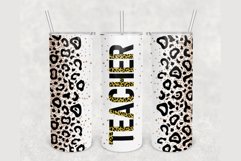 Teacher Leopard Print 20oz sublimation design tumbler Product Image 1