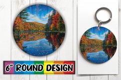 Sublimation with Keychain Stunning Views Round Design PNG Product Image 1