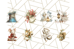 Winter Animal Masquerade Clipart 60 PNG Woodland Animals Product Image 6