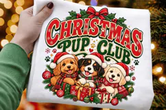 Christmas Puppy Club Illustration, Cute Festive Puppies Product Image 3