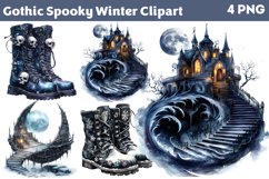 Gothic Spooky Winter Clipart PNG Product Image 1