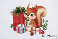 Woodland Christmas Watercolor Clipart PNG Product Image 1