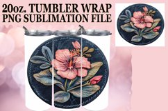 Spring Denim Floral Tumbler Wrap 20oz Product Image 1