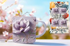 Charming 11oz Mug Wrap Png Design , 3D Flower Product Image 1