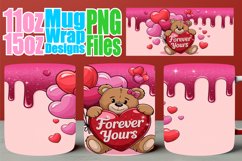 Whimsical views 11oz 15oz sublimation wrap, Love Bear Product Image 1