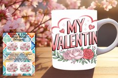 Radiant 11oz Mug Wrap Png Template , Valentines Product Image 1
