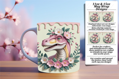 Inspiring 11oz Mug Wrap Png Design , Cute Dino Product Image 1