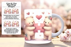 Chic 11oz Mug Wrap Png Template , Valentine Bear Product Image 1