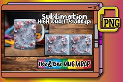 Tranquil Beauty: 3D Flower Pattern Mug Wrap Product Image 1