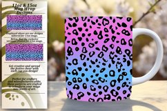 Vivid Glitter Leopard Print Mug Wrap 11oz/15oz Design Product Image 1