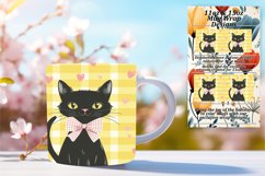 Artistic Watercolor Cat Mug Wrap PNG Product Image 1