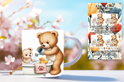 Modern 11oz Mug Wrap Png Template , Cute Bear Product Image 1