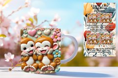 Vibrant 11oz Mug Wrap Png Template , Sweet Animals Product Image 1