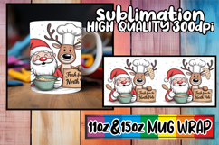 Unique sunsets 11oz 15oz sublimation wrap, Funny Santa Product Image 1
