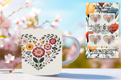 ELEGANT PNG for 15oz Mug Wrap , Flowers Heart Product Image 1
