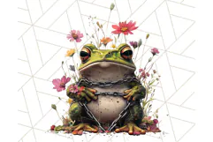 Floral Punk Frogs PNG - Neon Reble Grunge Amphibians Clipart Product Image 2