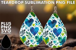 Playful Teardrop Earrings Design PNG, Heart Product Image 1