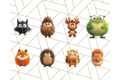 Chunky Kawaii Woodland Critters PNG Clipart, Cute Animals Product Image 2