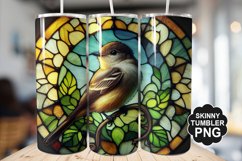 Eastern Phoebe Single Bird Stained Glass - Tumble Design Product Image 1