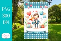Happy father's day garden flag sublimation PNG cute design Product Image 1