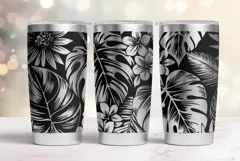 20oz Tumbler laser svg Hibiscus wrap|Tropic Flowers pattern Product Image 1