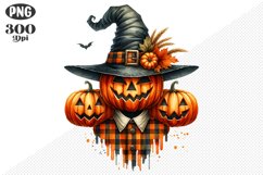 Halloween Pumpkin Sublimation - Clipart PNG Design Product Image 1