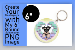 Whimsical Keychain Circle Design PNG , Cute Dog Product Image 1