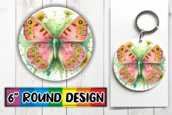Joyful Car Coaster Round Style PNG, Butterfly Product Image 1