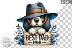 Best Dad Ever Sublimation - Father's Day Dog Clipart PNG Product Image 1