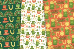 10 St Patrick&#039;s Day Digital Paper, Irish Clover Pattern Product Image 2