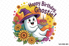 Happy Birthday Ghostie Svg | Halloween Svg | Svg Cut Files Product Image 1