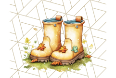 Fall Dinosaur PNG Clipart with Autumn Elements, Cute Dino Product Image 2