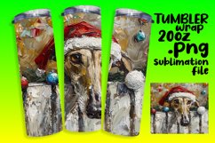 Holiday Winter Design Peeking Dog Tumbler Wrap Sublimation Product Image 1