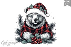 Christmas Bear Clipart Design - High Quality 300 Dpi Product Image 1