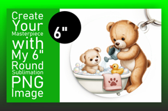 Lovely Circle PNG Coaster Design , Cute Bear Product Image 1