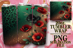 HAPPY VIBES 20oz TUMBLER WRAP, Leopard Prints Product Image 1