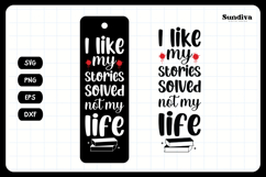 True Crime Bookmark Saying SVG | I Like My Stories Solved Product Image 3