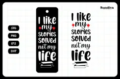 True Crime Bookmark Saying SVG | I Like My Stories Solved Product Image 3