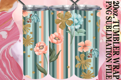 Radiant Smiles 20oz tumbler wrap, Gold Flower Product Image 1