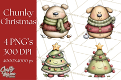 Chunky Watercolor Christmas Characters PNG Product Image 1